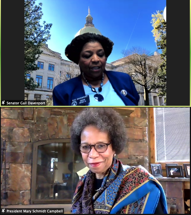 SpelmanCollege's tweet photo. Happening now: Georgia state senator Gail Davenport, C'70, shared a resolution declaring March 1 as Spelman College Day at the Georgia State Capitol. https://t.co/0IviMmAWXl
