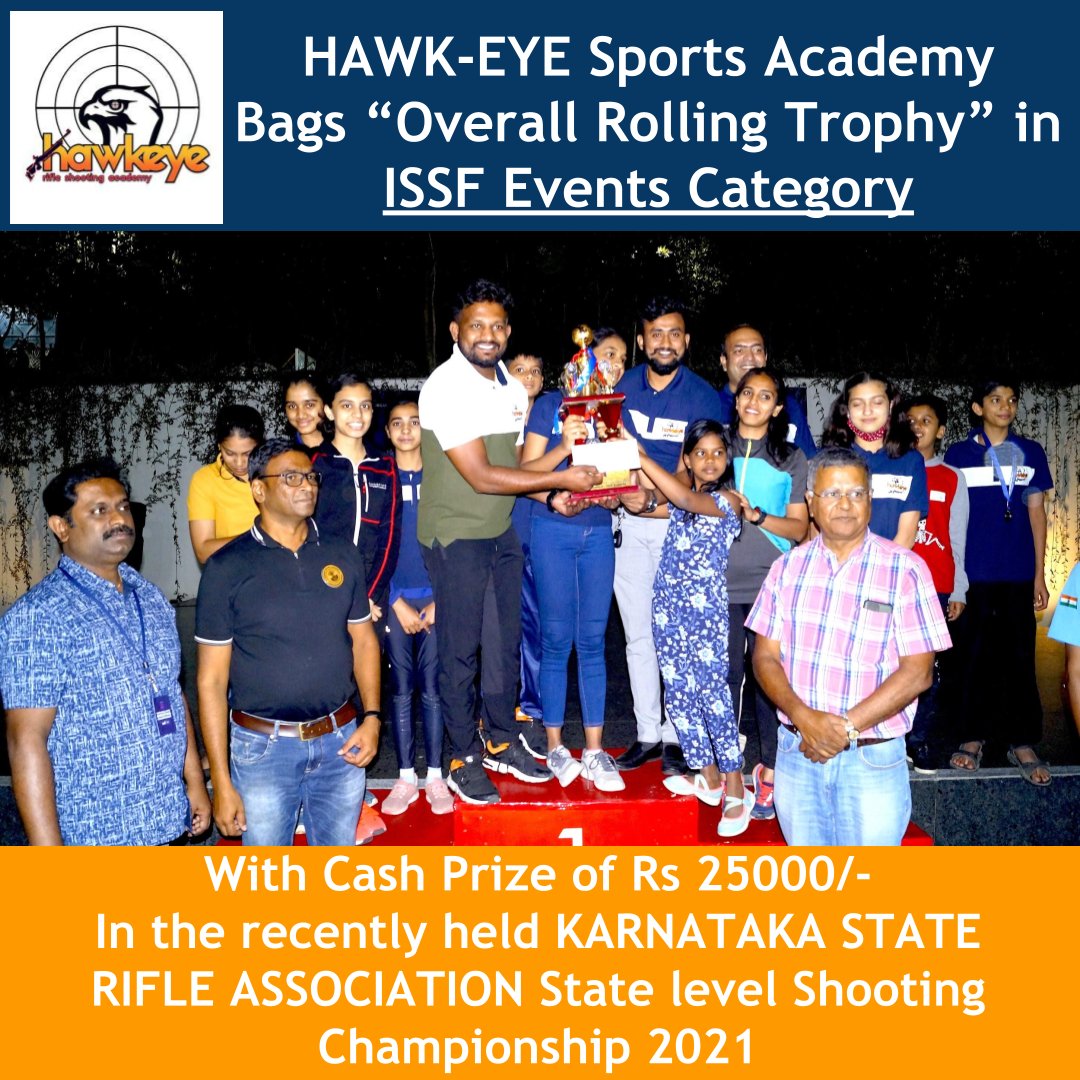 HawkEyeRifle's tweet photo. ๐ ๐๐Proud moment at KARNATAKA STATE RIFLE ASSOCIATION State Level Shooting Championship๐๐๐
โฆ๏ธHAWK EYE Rifle Shooting Academy bags ๐"OVERALL ROLLING TROPHY"๐ in ISSF Events
#shooting #shootingrange #statelevel #hawkeye #tenpointnine #nevergiveup #champions https://t.co/bpPAFWL9ys