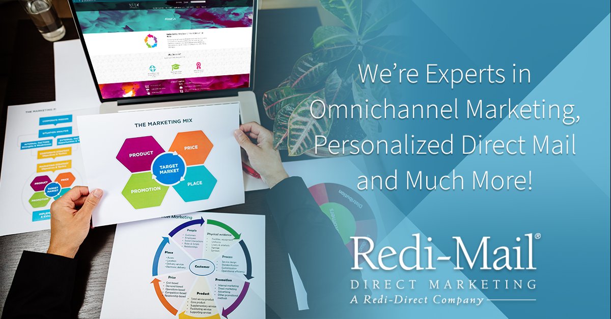 RediMail's tweet photo. At #RediMail, we’re experts in #omnichannelmarketing, #personalizeddirectmail, and much more. Find out the details by visiting our website. Expand your business through great marketing – we can help!  https://t.co/k0p9CvQBYo https://t.co/fA44eiCDTC