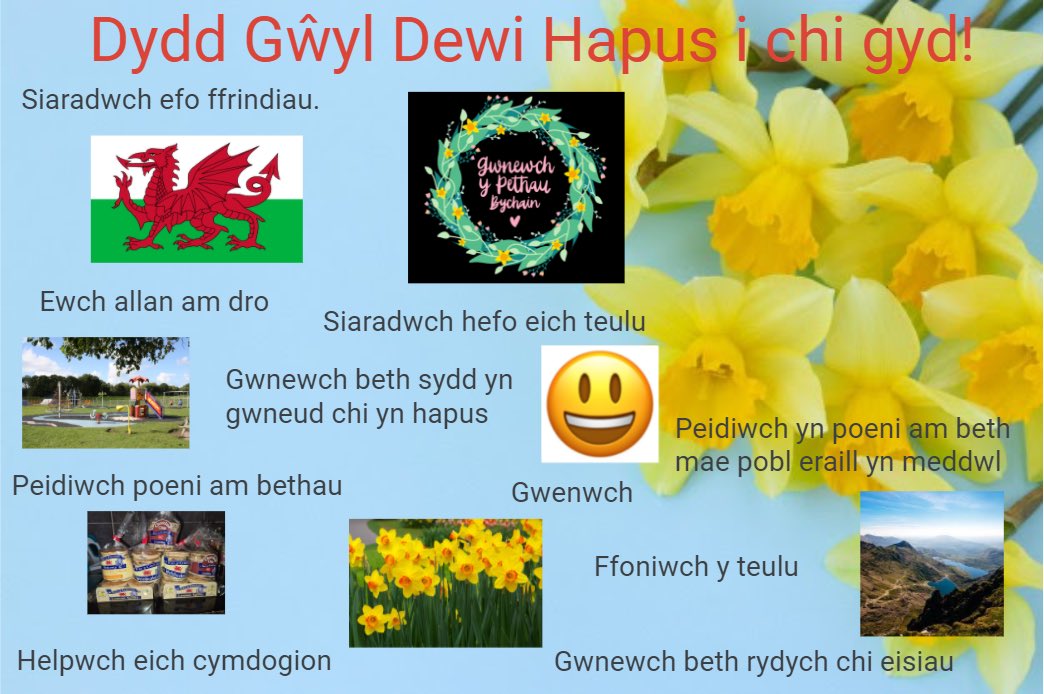 trochiygc's tweet photo. Dyma syniadau trochwyr blwyddyn 8 am sut i wneud y pethau bychain heddiw. Gwych 👏🏽🏴󠁧󠁢󠁷󠁬󠁳󠁿#GwnewchYPethauBychain #DyddGwylDewiHapus @Blwyddyn_8_YGC https://t.co/cIDcGhyMzU