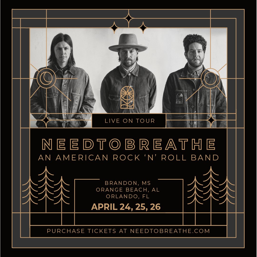 NEEDTOBREATHE's tweet photo. We have some exciting news for y'all...we're coming to Mississippi, Alabama and Florida on April 24th, 25th and 26th for a few more socially distant outdoor shows! https://t.co/jO5nfPeJjZ