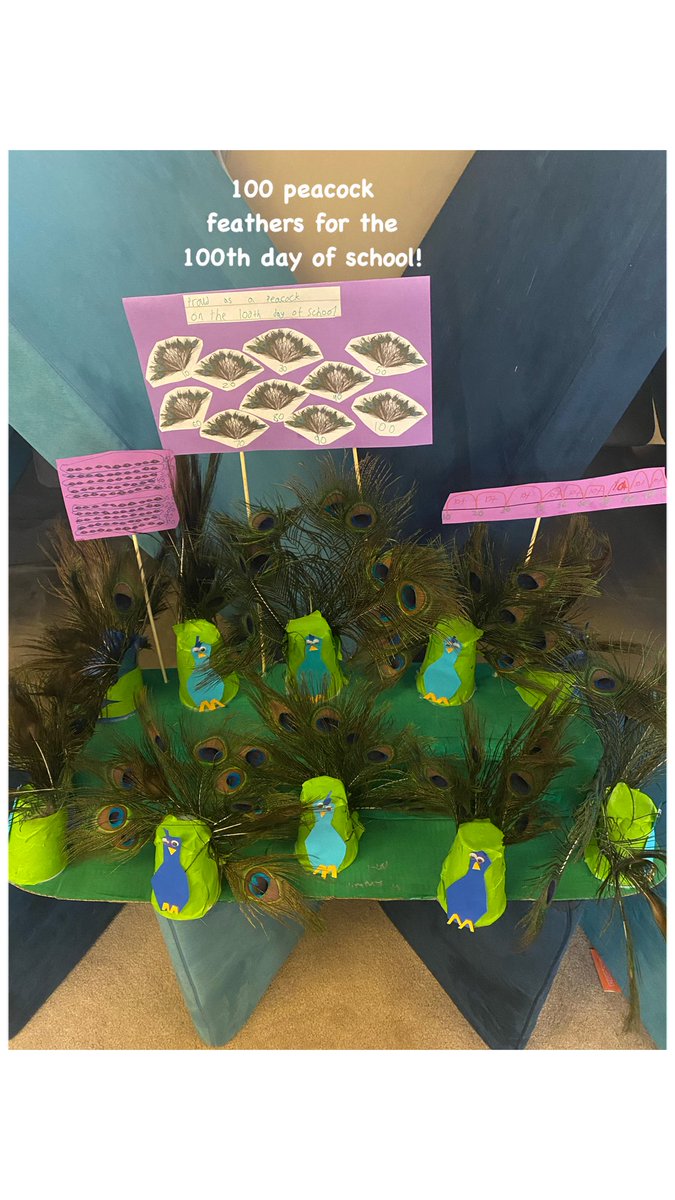 Ps165Q's tweet photo. Proud as a peacock 🦚 on the 100th day of school!  #100thdayofschool #creativekiddos #kidsworkinghard #celebrate #ps165q https://t.co/InDdDPVIV7