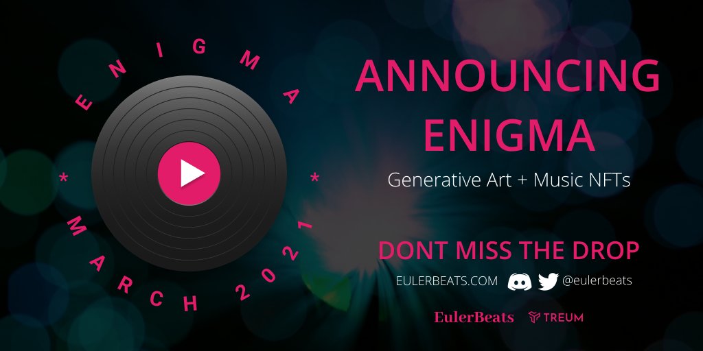 eulerbeats's tweet image. 🎉🎉🎉

The team has been working non-stop to bring you the next EulerBeats release named Enigma. We’ll be dropping it this month.

Stay tuned and join us on Discord. We will be teasing out the unique features of Enigma leading to the launch date.  discord.gg/4RQajMqJFr #NFTs