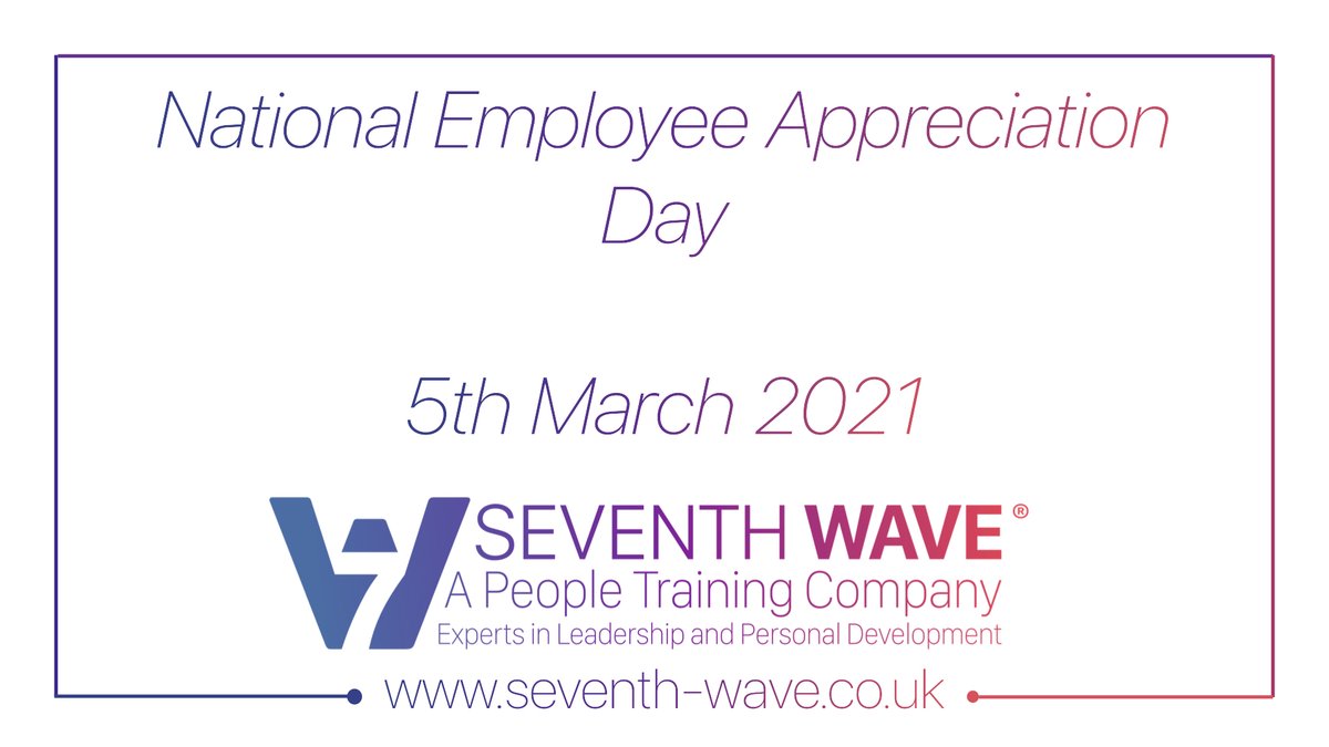 Being appreciated is the top factor that influences employee happiness at work.
As we build up to National Employee Appreciation Day we want to know how you show the people you work with that you value them.
#betheseventhwave #appreciationweek #people #happiness #kudos #gratitude