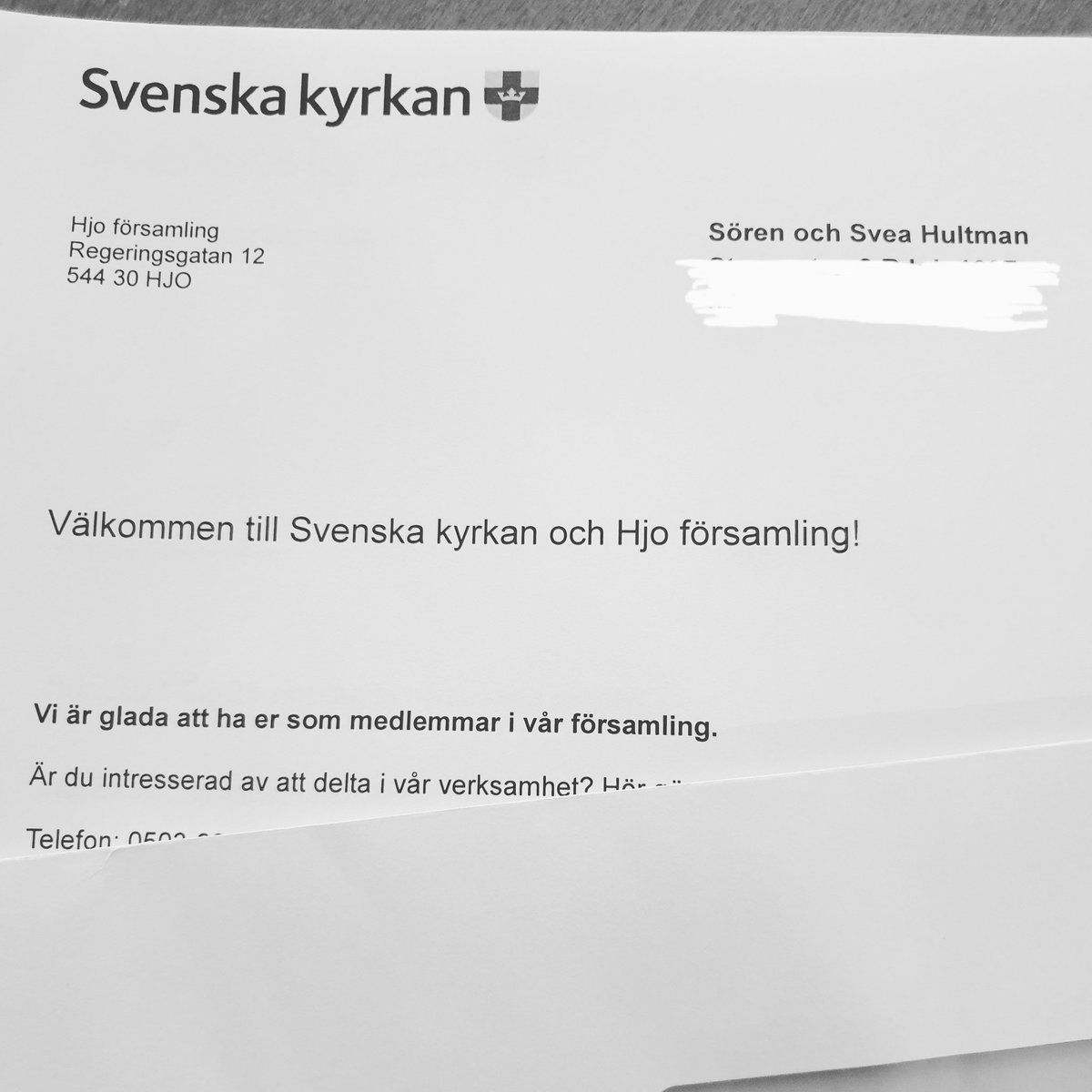 eva_art1's tweet photo. Mina föräldrar fick ett brev idag. 
När Hjo Baptistförsamling upplöstes I slutet av förra året, där pappa varit pastor i många år. Så kändes det naturligt att gå med i Svenska kyrkan. https://t.co/KrFZzXD68V