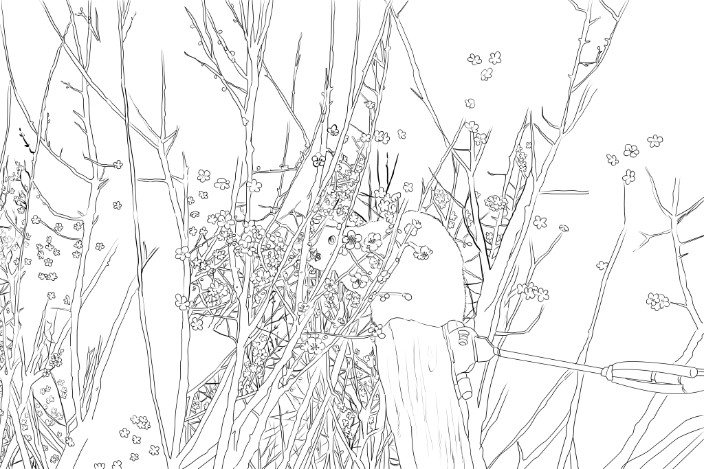 今日のチマ仕舞いです
梅の花、こんなに細かく描かない方がきれいに見えると思うのですが、細かく描きたいんだもん( ゜Д゜)
高架下は写真では黒っぽくてよく見えないのでほとんど想像です( ゜Д゜)
お休みなさい(˘ω˘)? 