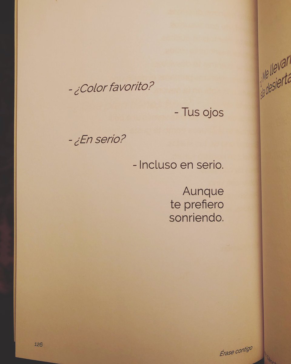 luis_sanchez_of's tweet photo. Color sonrisa. Es el que más te pega.

De mi libro “Érase contigo”. Disponible en https://t.co/VRDxjTzVJm https://t.co/JAFcEUKsMG Amazon Kindle tanto en ebook como tapa blanda.
https://t.co/9pkzFJKCLk

#poesía  #prosapoética #versos  #poemas https://t.co/BAjczwEhPd