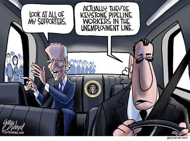 ZeroWarningShot's tweet photo. #KeystoneXL #Unemployment @JoeBiden #MobsNotJobs 🤡 https://t.co/gfjsUnT2QO