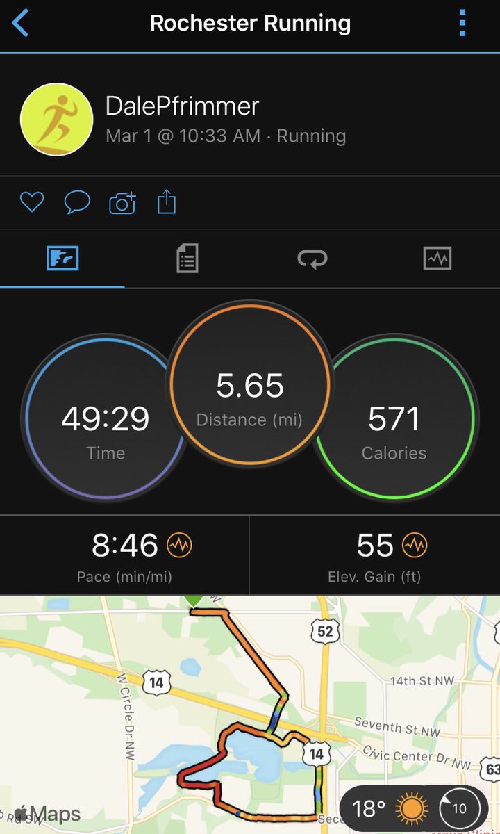 DalePfrimmer's tweet photo. Took a major fall on ice at mile 3 of todayโs run. Took all the wind out of my sails. Fake smile at end! #WinterRunning #RunMN #RunChat #StayUpright https://t.co/EMwyxtLBfr