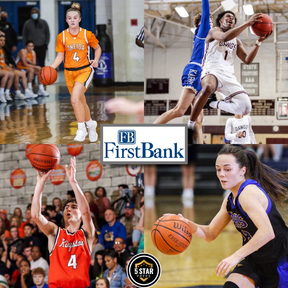 PLAYER OF THE WEEK
Presented by FirstBank 

Head to 5StarPreps.com, scroll down and then VOTE for one of these candidates until NOON on Friday. 

Kelsey Pike (Oneida)
AJ Pruitt (Bearden)
Colby Raymer (Kingston)
Sydney McCarty (Gatlinburg-Pittman)