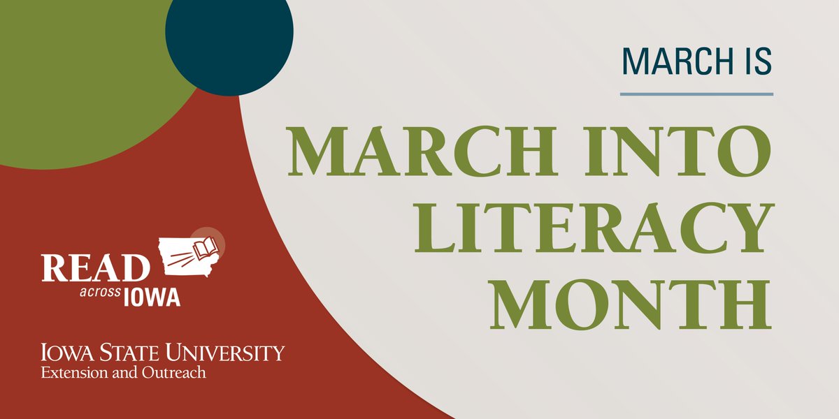 ISUExtension's tweet photo. Let's MARCH into promoting #Literacy!

Extension staff across Iowa and their partners are excited to begin our first #ReadAcrossIowa month. Join us as we celebrate reading!📚
@LetsTalkReading @sara_d_nelson @IowaAgLiteracy #StrongIowa #NationalReadingMonth https://t.co/nunDR7hpJx