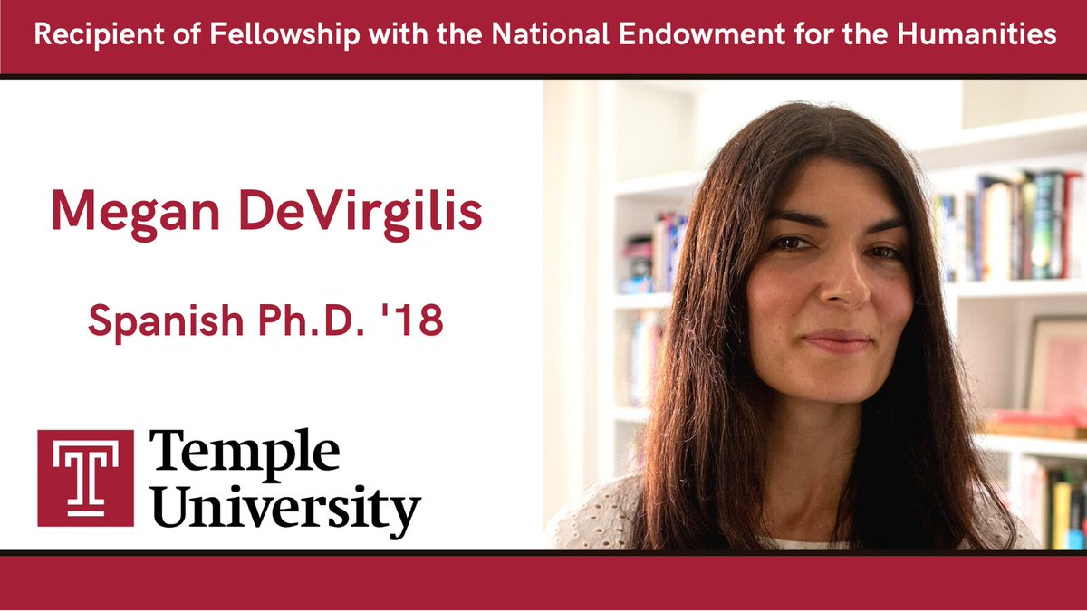 Congratulations to Megan DeVirgilis, our past Fulbright TA, who's been awarded a 1-year fellowship with the National Endowment for the Humanities for her project "The Female Vampire in Hispanic Short Fiction at the Turn of the Twentieth Century: A Critical Anthology".