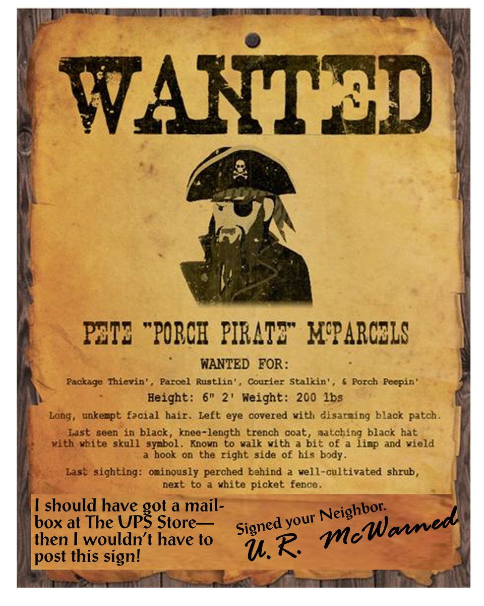 PORCH PIRATES! DON'T LET THEM IN!
It’s the ABSOLUTE right time to get your Parcel Receiving service at The UPS Store.
As low as 49cents per day and an extra 3 months FREE!
Limited time offer!
theupsstore.ca/203/services/m…

#parcelhub #yourstreetaddress #easyaccess #openweekends