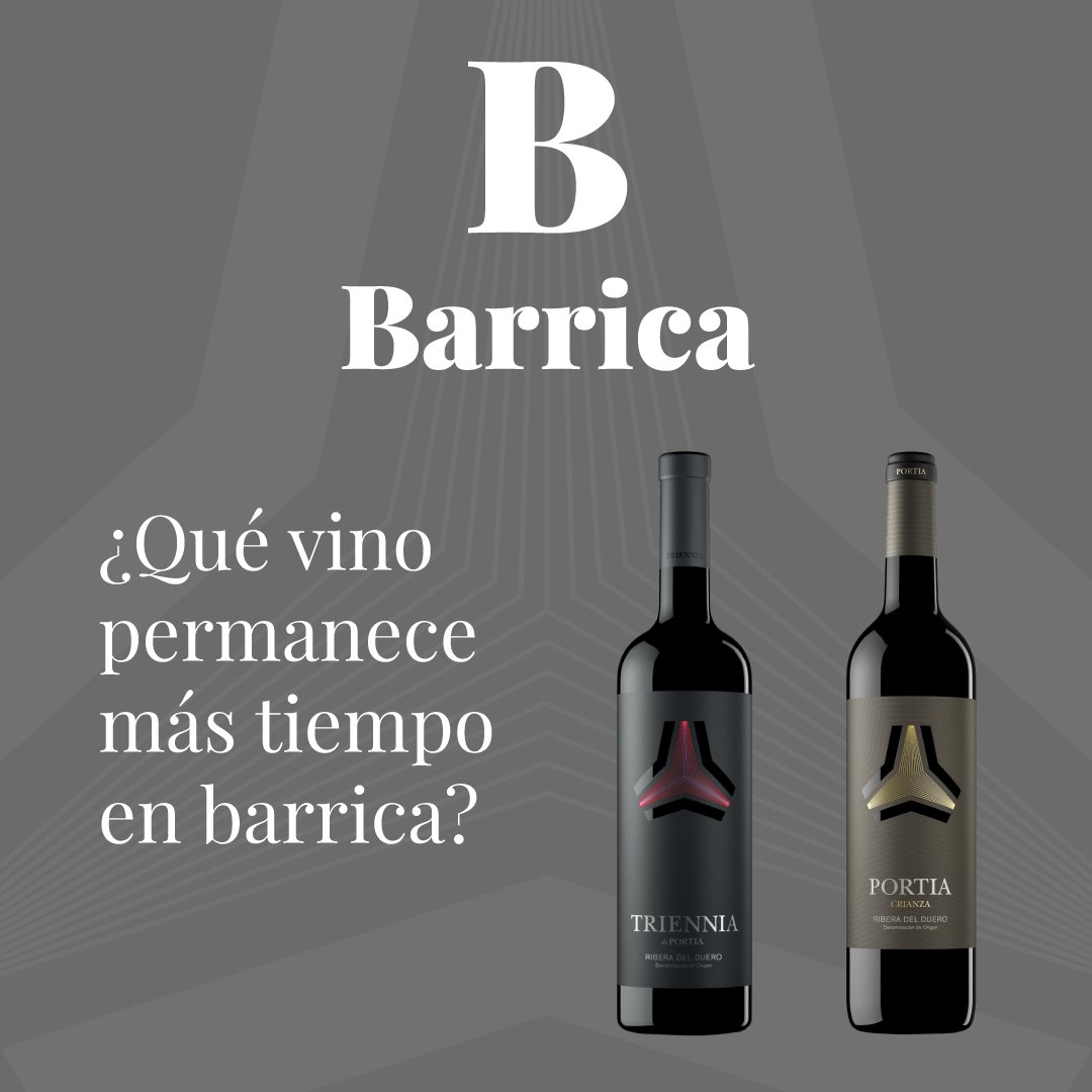 🍇 La barrica es el recipiente de madera utilizado para la crianza del vino, el cual le aporta textura, aroma y fineza. 

¿Sabes qué vino permanece más tiempo en barrica? 
a) Portia Triennia
b) Portia Crianza
¡Te leemos en los comentarios!