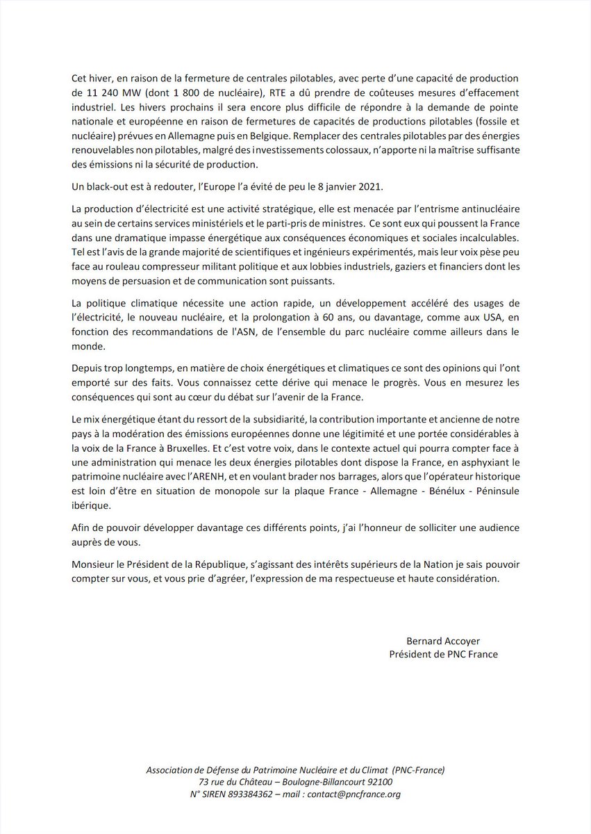 Nuke841's tweet photo. @BernardAccoyer demande une entrevue à @EmmanuelMacron pour soutenir le nucléaire🇫🇷.
Sera t'il entendu dans le contexte de la pêche aux voies des écolos pour le 2éme tour ? Pas sûr !
#TransitionEnergetique #nucleaire https://t.co/IApadVfAJG
