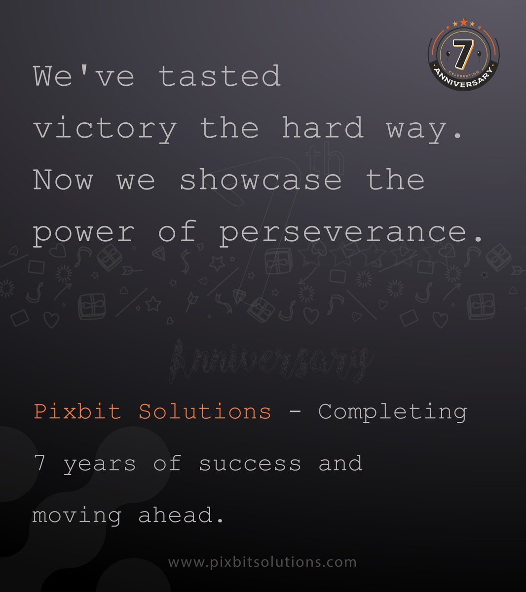 pixbitsolutions's tweet photo. #companyanniversary #anniversary #celebration #HappyBirthday #pixbitsolutions #7yearsofsuccess https://t.co/wWeJPoBX1c