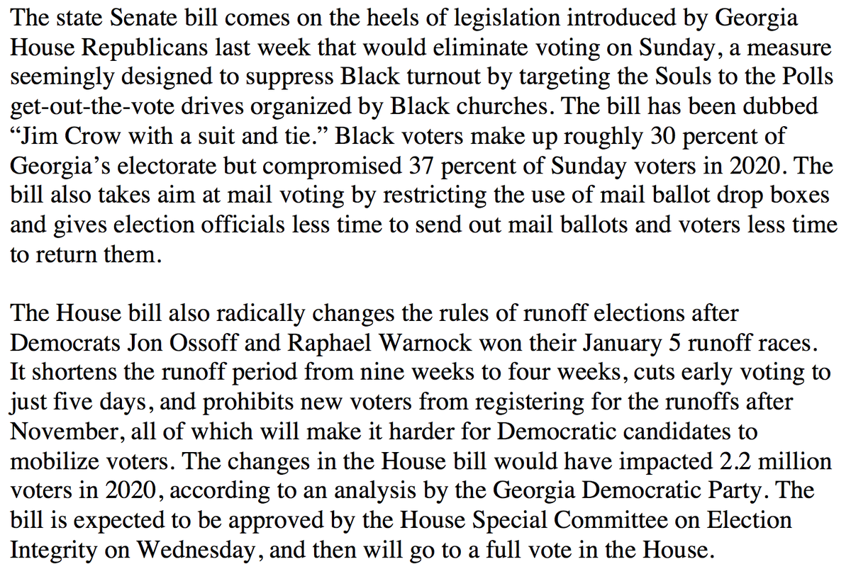 AriBerman's tweet photo. Georgia House now debating #HB531 new GOP voter suppression bill that cuts weekend voting, restricts mail ballot drop boxes, gives voters less time to return mail ballots &amp; dramatically cuts time for runoff elections after Dems won in Nov &amp; January https://t.co/NIl4l2Nx9D https://t.co/RJwoBhvuky