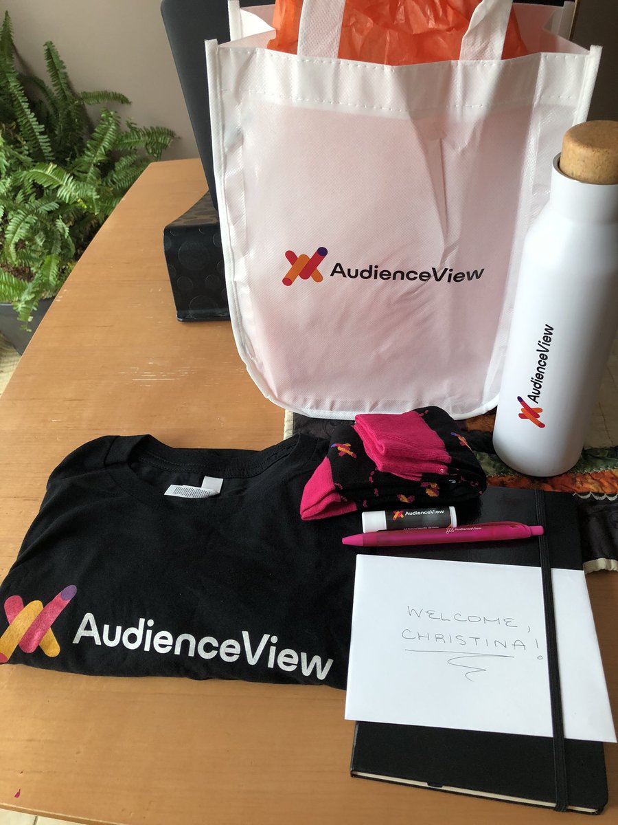 CSchip85's tweet photo. New job, new swag! Thanks @AudienceView https://t.co/ZDjXm4Mvkd