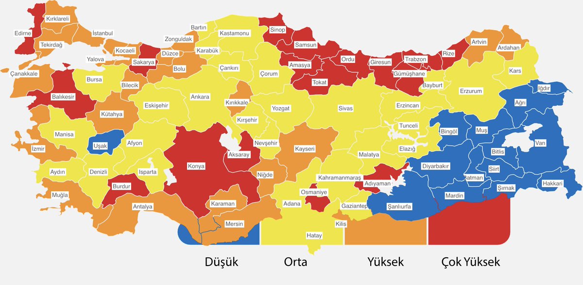 Harita, seçim haritasını andırmıyor mu? #usak hariç. #yasak