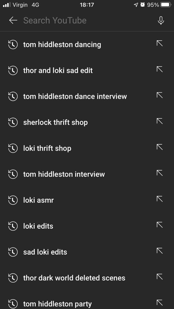 CASTLEOFCOLIN's tweet photo. the icon vs yt search history https://t.co/k0Nb23GuUI