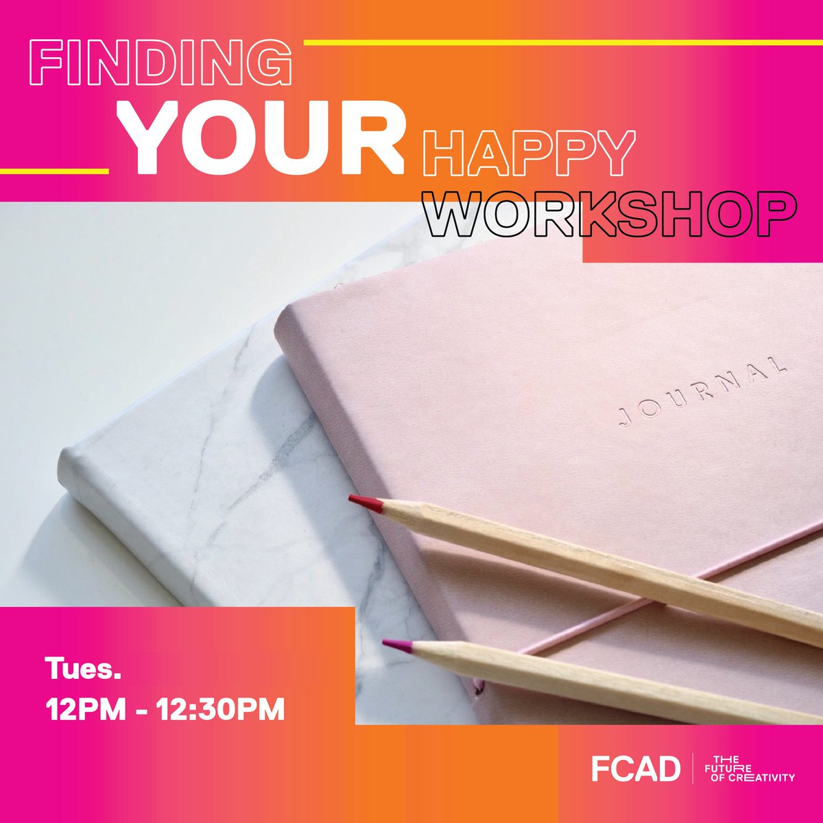 🌟Need a quick break and looking for some self-care? Learn to cultivate your happiness in this weekly 30mins discussion. Happening every Tuesday from 12:00 - 12:30, this event will leave you laughing, smiling, and feeling motivated!

Register: bit.ly/3bNBugB