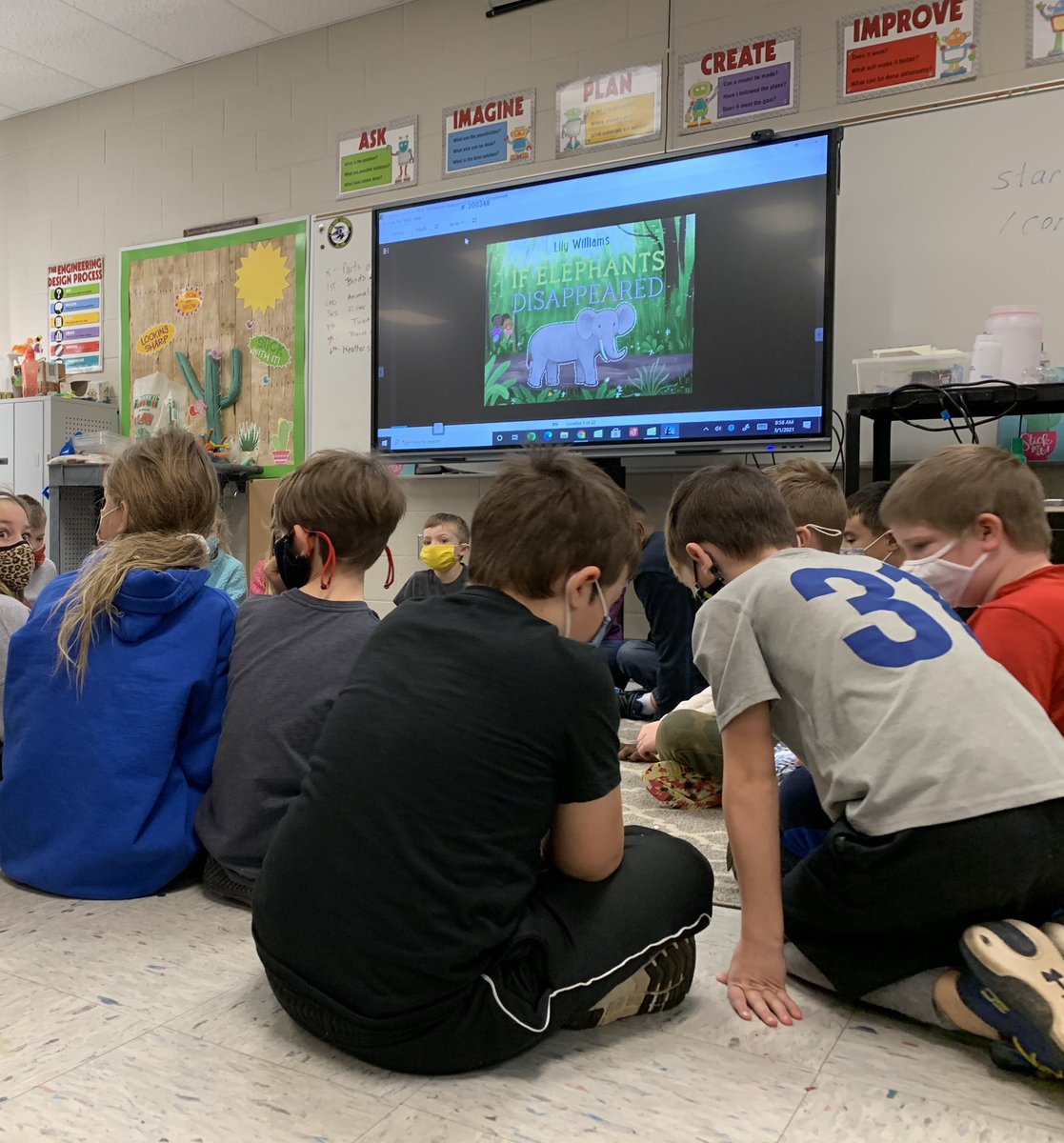 SiegelEagles's tweet photo. Mrs. Sandberg’s class working on food chains and the importance of keystone species in STEAM Lab with @lwnbean’s “If Elephants Disappeared.” https://t.co/unohpj95cq