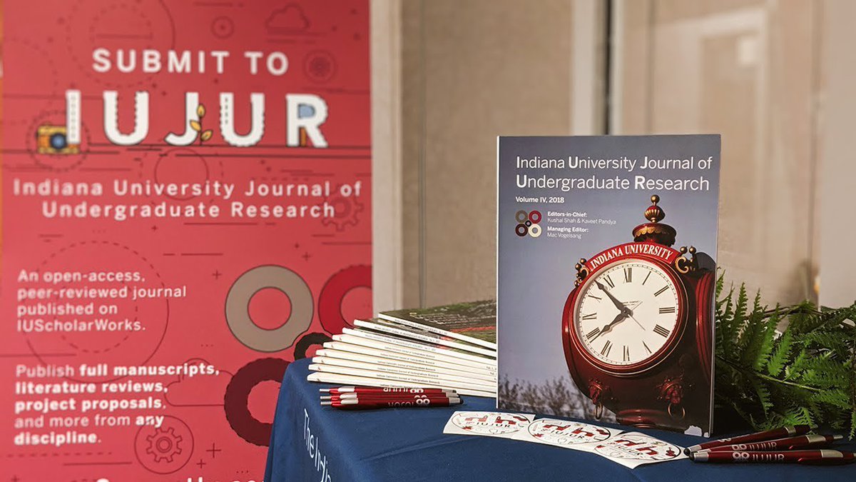 IUJUR's tweet photo. Submit to IUJUR, our student-run and student-led undergraduate research journal! Submissions are accepted on a rolling basis and can be on work completed previously or currently on any area of research. Visit https://t.co/cdVyXOS37J for more info on the submission process. https://t.co/3sTItDyAV3