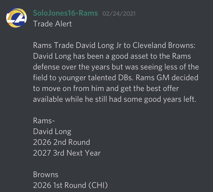 AgsRams's tweet photo. @AGS_Madden @AgsRams Trade Alert🚨 https://t.co/p7xU2e0Geo