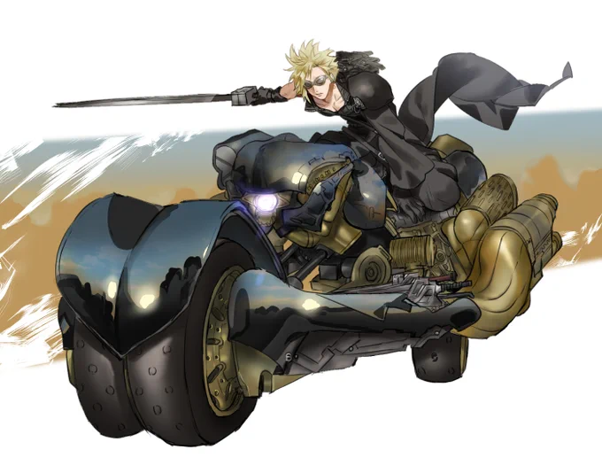 クラウドとフェンリル
#FF7 