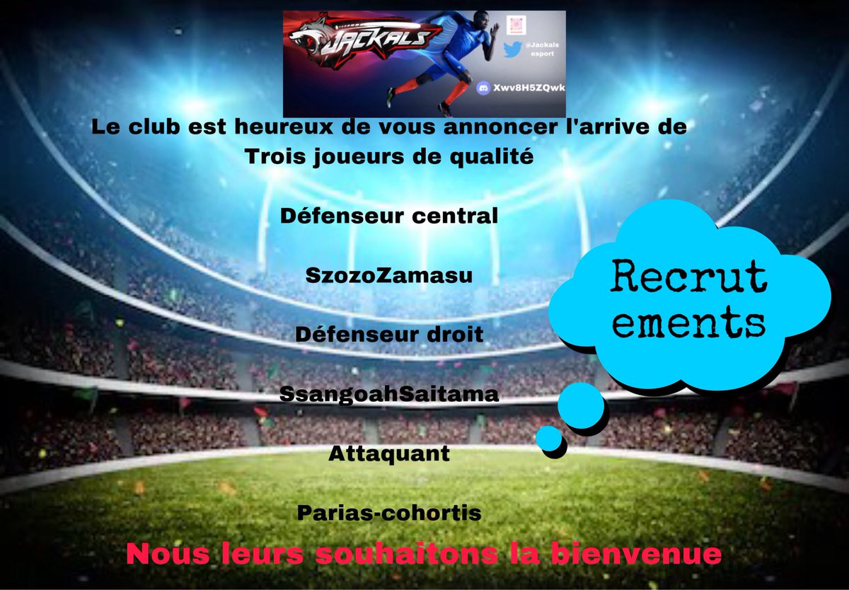 Aujourd’hui 3 nouveaux joueurs nous rejoignent dans l’équipe un plaisir de vous accueillir les gars en espérant faire un long chemin ensemble 👊🏼💪🏻💪🏻💪🏻🇫🇷🇫🇷