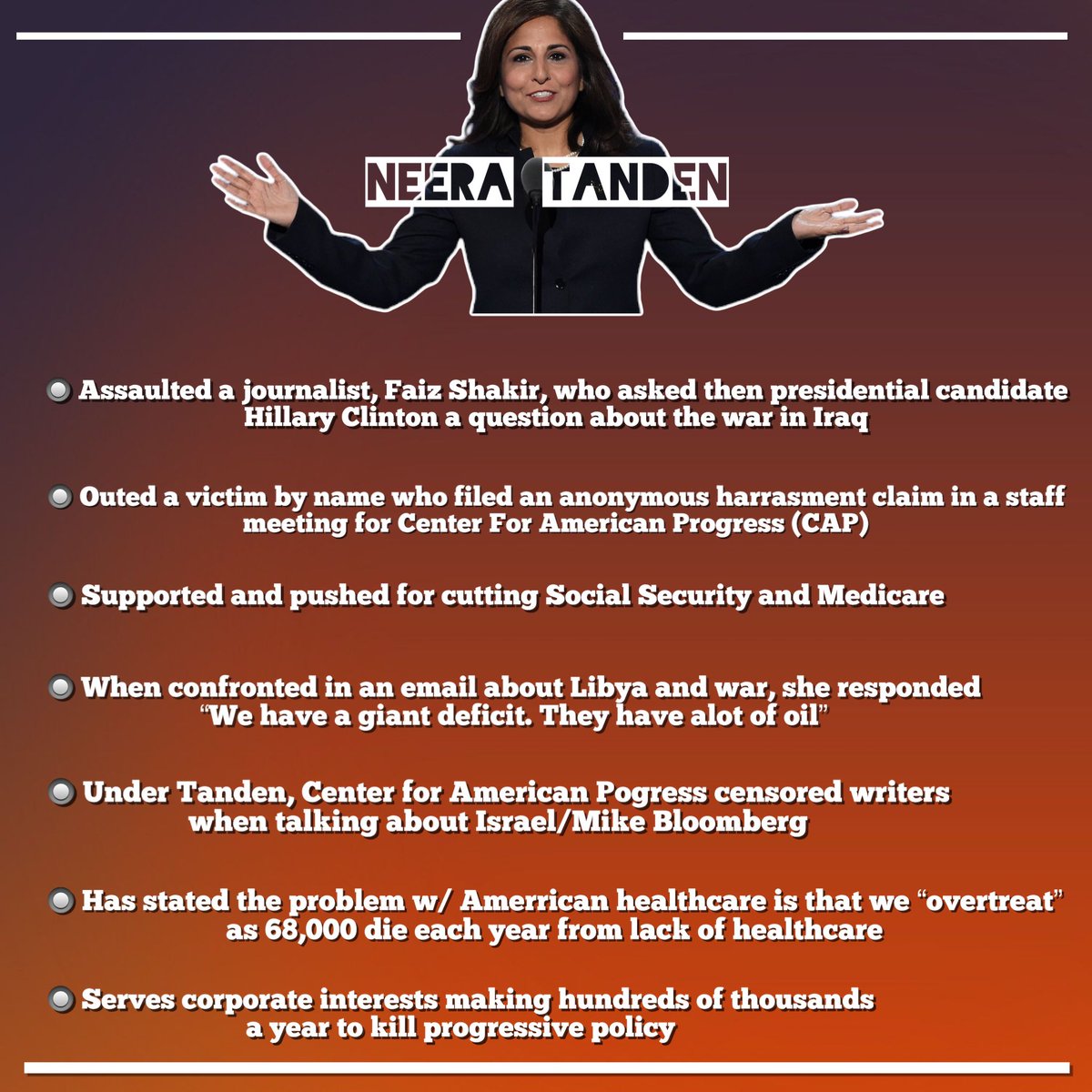 Gritty20202's tweet photo. THIS is what Democrats are fighting for.
#RejectNeera #RejectNeeraTanden https://t.co/LIY82NI0S3