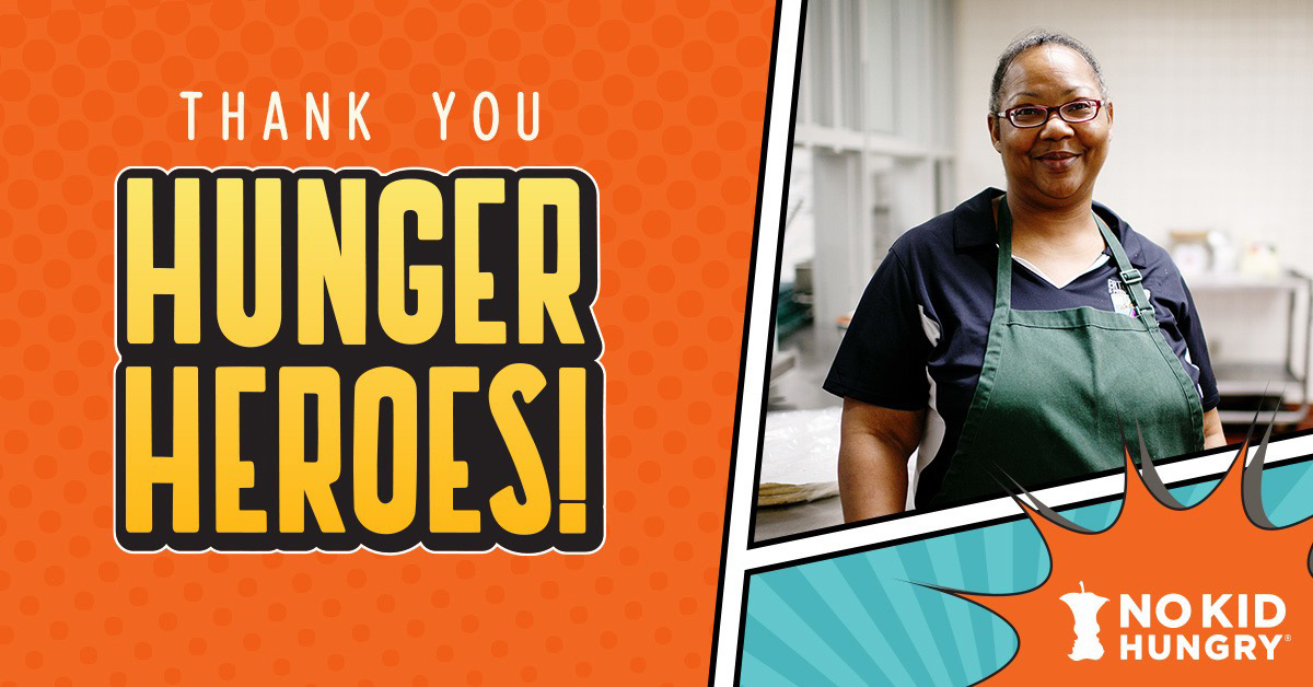 All across the country, Hunger Heroes—food banks, school and nutrition staff, community organizations, volunteers—show up every day to ensure children and families have access to healthy meals. Show your gratitude for the Hunger Heroes in your community! #ThankAHungerHero