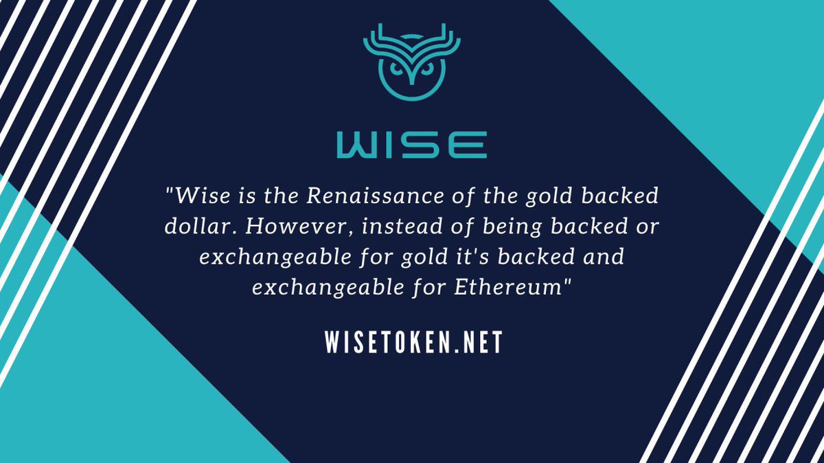 <a href="/HodlBee/">CryptoBee</a> $WISE, Uniswap fort Knox for ETH. Urn interest by staking.
$200 million OWNERLESS liquidity pool, FULLY BACKED (not pegged). First deposit CD of it's kind. ETH in this pool is only accessible by WISE holders. No rug-pull, whale proof, decentral, no admin keys, fair launched