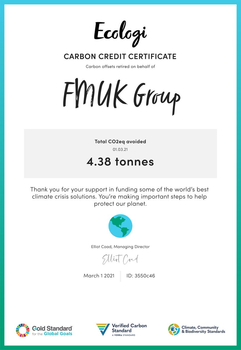 FMUKGroup's tweet photo. We have now reached 10% of our goal before the 1st June 2021. We have planted over 500 trees to help with projects to the carbon footprint for climate change. It's amazing to be partnered with @Ecologi_hq  and we will be pushing heavily to our green goals.
https://t.co/gcLAvnbZ7X https://t.co/Vh3tebj5nh
