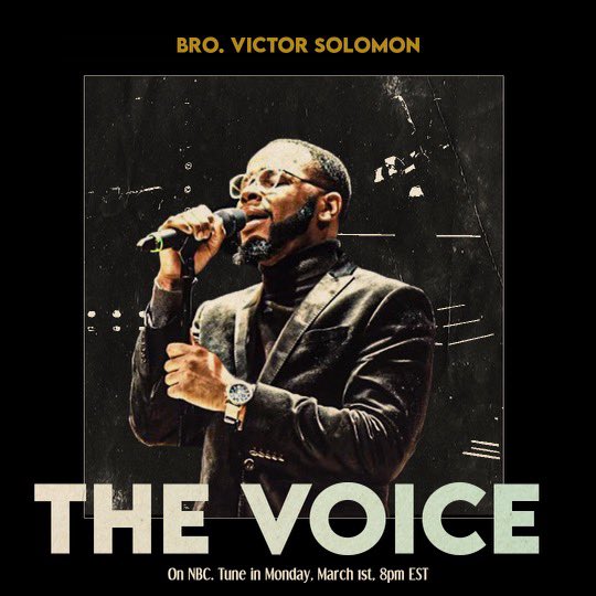 It is time to show up and show out Aggies! Show your Aggie Pride as we cheer on Mister North Carolina A&amp;T Bro. Victor Solomon in his quest to win the Voice on NBC. Tune in Monday, March 1st at 8pm #VIConTheVoice #NCAT #TheVoice #AggiesDo 
Graphic: @Xspeakss