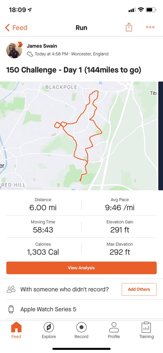 JSwain29's tweet photo. Day 1 of 31 - 6miles down and 144miles to go. Fundraising for @WorcsRugbyClub any donations would be really helpful. https://t.co/oNguqLvx8a
As many RTโs as possible to help would be very much appreciated! #fundraising #WorcestershireHour #WorcesterRFC #150challenge https://t.co/SDRobIxJUK