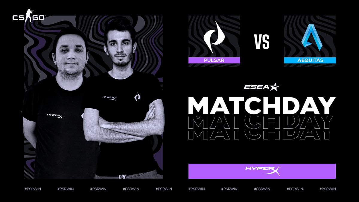 Gameday 💯
On fait face à <a href="/AequitasEsport/">Aequitas eSport</a> en <a href="/ESEA/">ESEA League</a> 

- <a href="/AZzoCat/">AZZOCAT</a> 
- <a href="/Ali3N_M2/">AlieNM2</a> 
- @hlkcsgo 
- <a href="/KiiddoCSGO/">Kiiddo</a> 
- <a href="/MECHANTMECHAN/">🍑</a> 

On part sur Train ! #PSRWIN