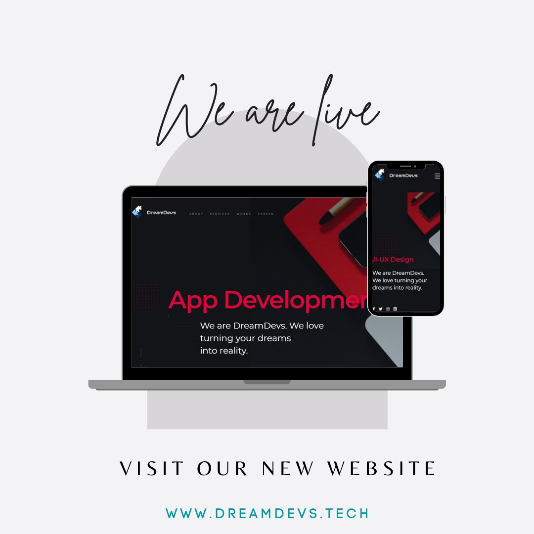 DevsDream's tweet image. Our website is live now. Visit dreamdevs.tech 

#dreamdevs #dreamdevstech