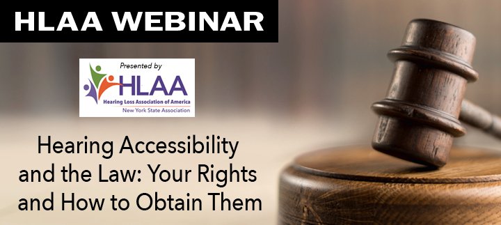 HLAA's tweet image. HLAA WEBINAR
Hearing Accessibility and the Law: Your Rights and How to Obtain Them

Wed., March 10, 2021
7-8:30 p.m. ET

How well do you understand your accessibility rights? What steps can, or should, you take if you feel your rights have been denied?

bit.ly/3q1Ngc5