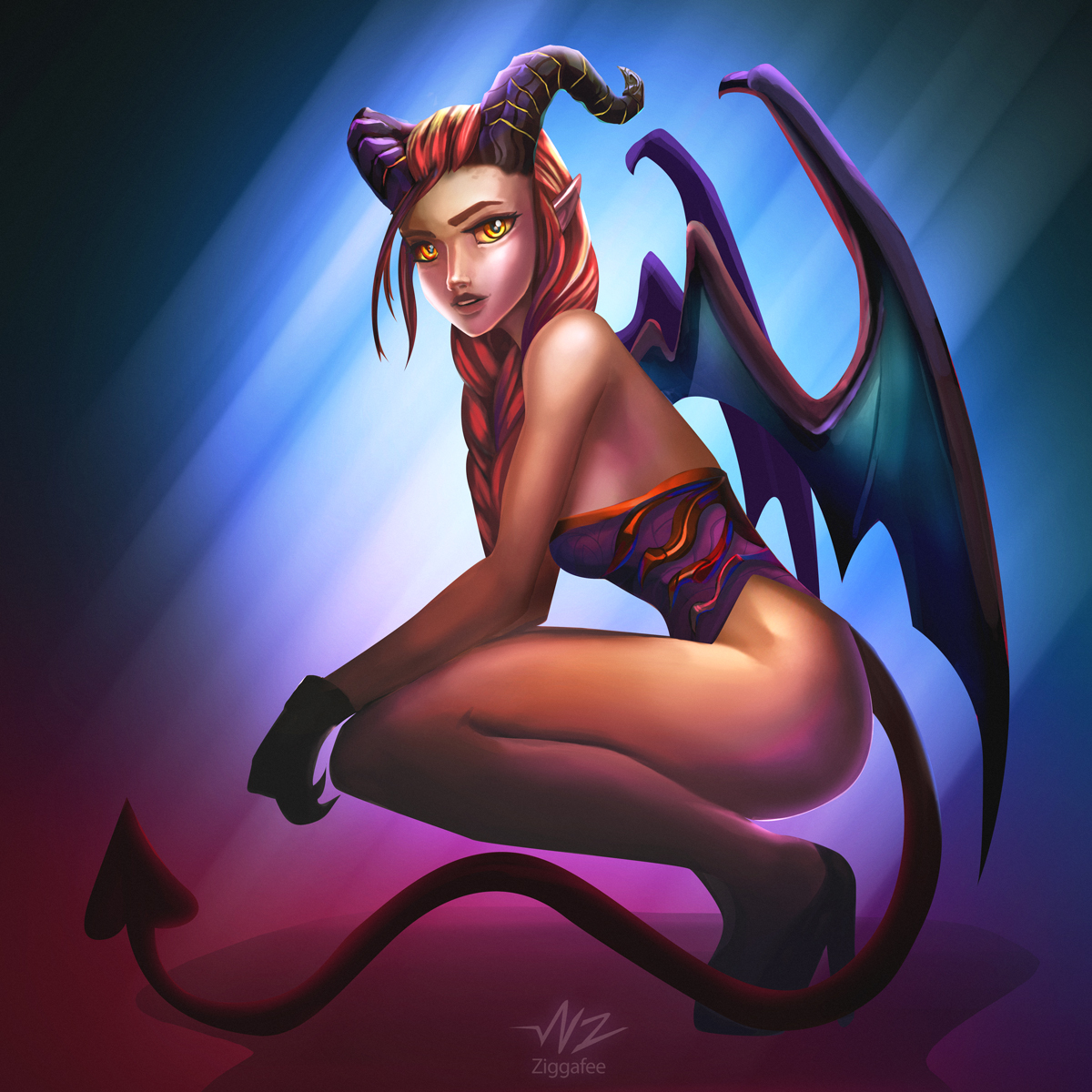Ziggafee's tweet photo. I name her Lubov, I decide just do art of succubus elf, she half succubus &amp; half elf. #elf #elfgirl #succubus #fantasyart #sin #wings #deviltail #adobephotoshop #adobe #digitalpainting #digitalillustration #digitalart https://t.co/P4N2huJcza
