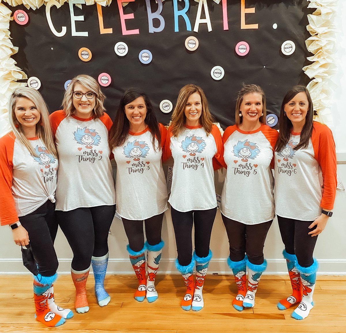 courtneyspecial's tweet image. Happy Crazy Sock Day from Things 1-6! #ReadAcrossAmerica #specialeclass ⁦@EESPrincipal⁩ ⁦@EmilyBethBink⁩ ⁦@_JenBHill⁩ ⁦@n_heptinstall⁩ ⁦@TpowellTamika⁩ ⁦@mrsharrisees⁩