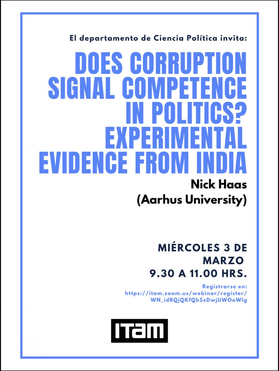 Miércoles 3 de Marzo <a href="/CPoliticaITAM/">CienciaPolítica ITAM</a>