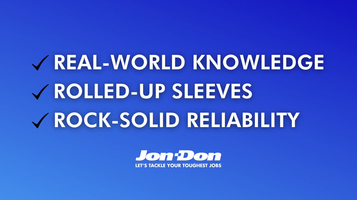 Jondonllc's tweet photo. Count on #JonDon for know-how, dedication, and reliability to help you tackle your toughest jobs.
Your success is our success.
Connect with us today!
https://t.co/2JEWeNt0QW // 800-556-6366 // support@jondon.com
#LetsTackleYourToughestJobs https://t.co/72s7e9hhk8