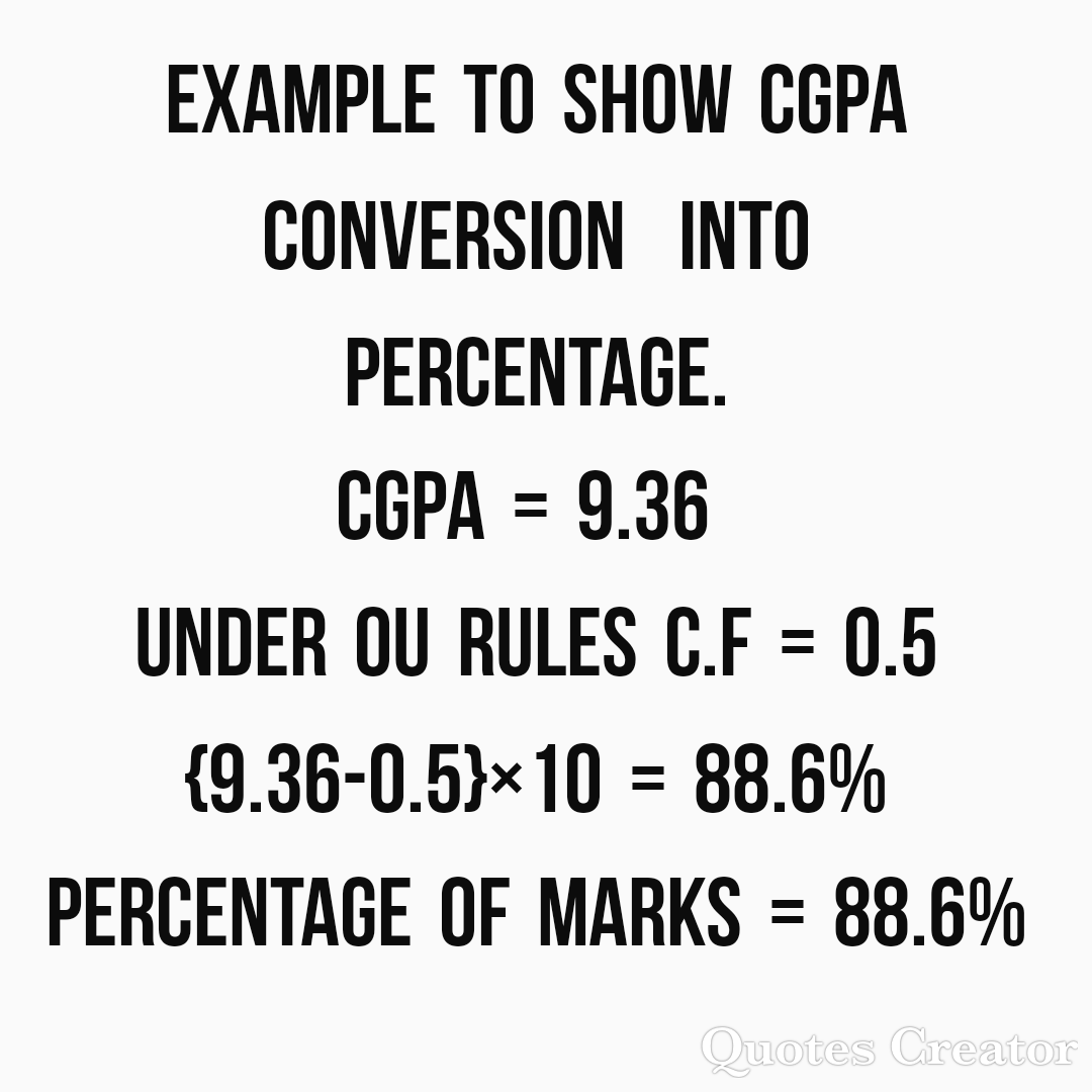 ourstudys's tweet photo. Conversion of CGPA into percentage% and SGPA into percentage% under U.G.C rule osmania university for all courses Bcom, BBA, BSc and B.A

#osmaniauniversity #osmania_university #osmania #osmaniaofficial #ou #osmaniaexams #OU #degree #telangana #hyderabad.

#Thread https://t.co/OvCBC1J6si