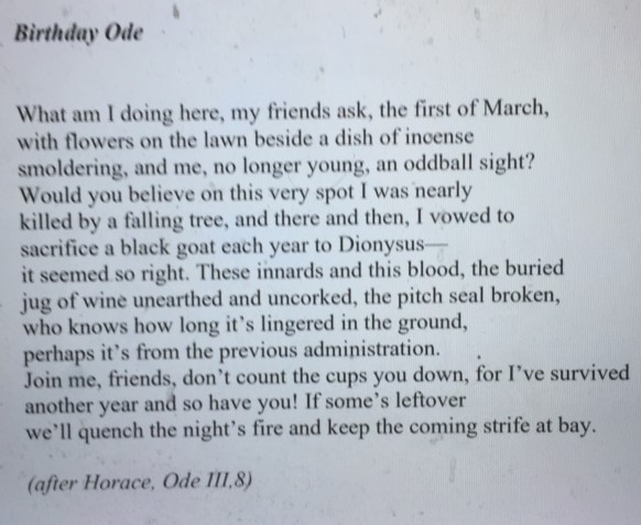 Happy Birthday Robert Hass, Ralph Ellison, Robert Lowell, Richard Wilbur, and others. 