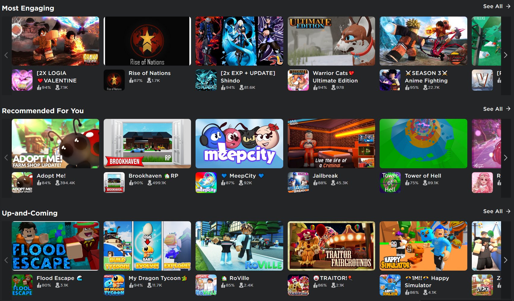 Bloxy News on X: There is a new sort on the #Roblox Games page called  Popular Among Premium which shows popular games that Premium Subscribers  are currently playing. 👀   /