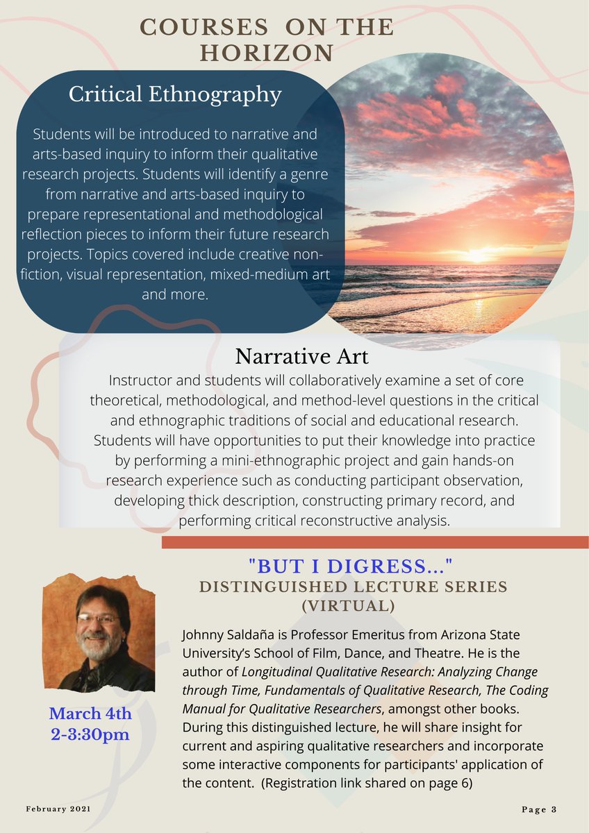 ufqual's tweet photo. Finalizing your March agenda? Check out our Spring Newsletter for info. on upcoming events, our new student organization, and upcoming courses! Also featured, semester faculty & student spotlights! #UFQUAL #qualitativeresearch @UF_COE #THREAD https://t.co/TyQQbCiQrc