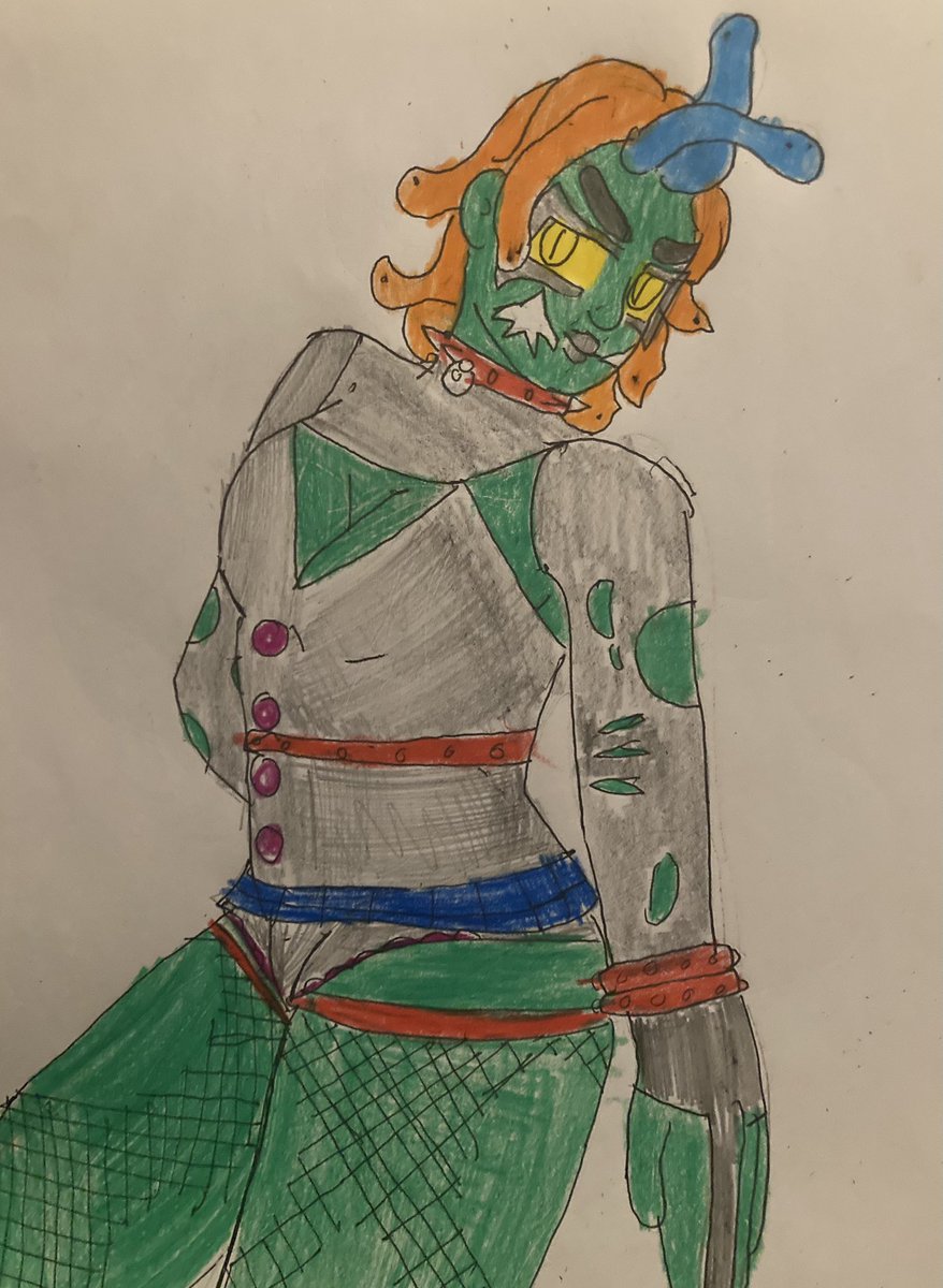 AstridSokolov's tweet photo. Been actually using my coloured pencils lately (except last pic) have a buncha OCs #art #artist #traditionalart #oc #wildcard #supervillain #jeane #gorgon #transgirl #devil #demon #camilla #pirate #jellyfish #tagsfordays https://t.co/Qis6ERU5BL