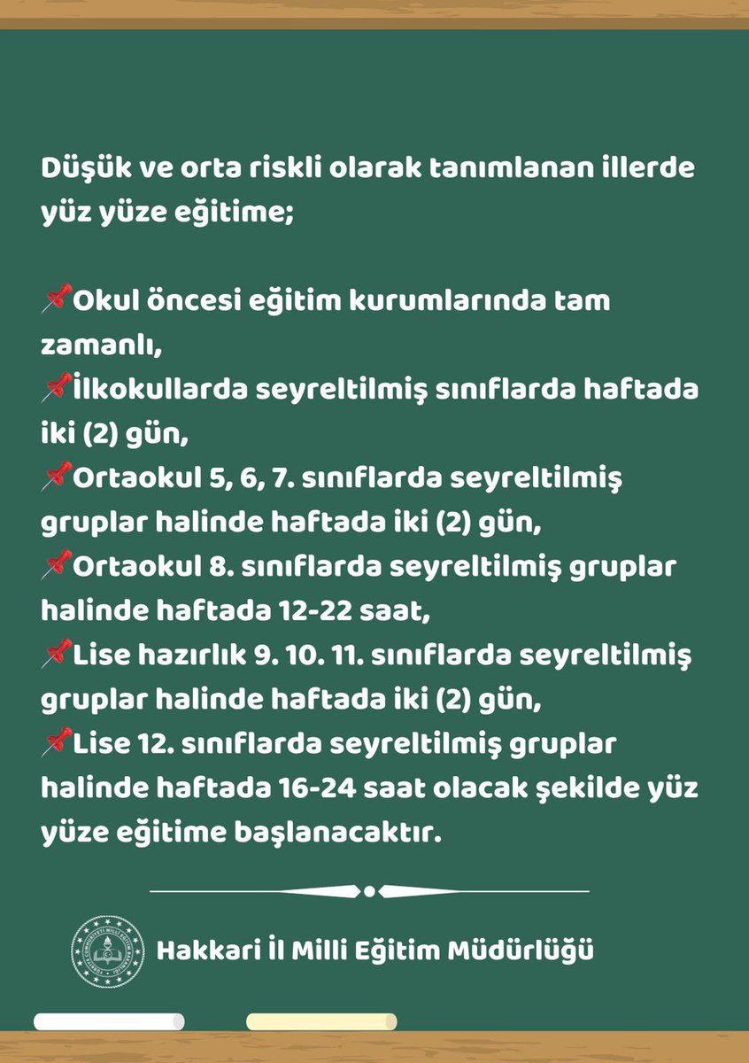#okullarıaçıyoruz                                      <a href="/ziyaselcuk/">Ziya Selçuk</a> <a href="/idrisakbiyik/">Dr. İdris AKBIYIK</a> <a href="/BilalGur30/">Bilal GÜR</a> <a href="/fahrettin_celik/">Fahrettin Çelik</a> <a href="/Hakkari_MEM/">Hakkari İl Milli Eğitim Müdürlüğü</a>