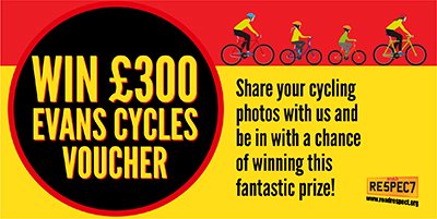 roadrespect (@roadrespect) on Twitter photo Calling all cycle enthusiasts 📣📣📣
Enter our free competition for a chance to win £300 of Evans Cycles vouchers.
Share your best cycling photos with us to be in with a chance.
Follow <a href="/RoadRespect/">roadrespect</a>
Share your photos #shinebrightbeseen
Tag <a href="/RoadRespect/">roadrespect</a>
Tag 3 friends 😄 Calling all cycle enthusiasts 📣📣📣
Enter our free competition for a chance to win £300 of Evans Cycles vouchers.
Share your best cycling photos with us to be in with a chance.
Follow <a href="/RoadRespect/">roadrespect</a>
Share your photos #shinebrightbeseen
Tag <a href="/RoadRespect/">roadrespect</a>
Tag 3 friends 😄
